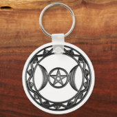 Porte-clés Déesse triple avec Pentagram (Recto)