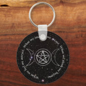 Porte-clés Déesse triple Lune Wicca Pentacle (Recto)