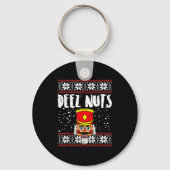 Porte-clés Deez Nuts Nutcracker Funny Ugly Christmas Sweater (Recto)