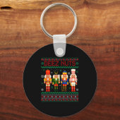 Porte-clés Deez Nuts Nutcracker Nut Shirt drôle Noël Xma (Recto)