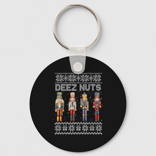Porte-clés Deez Nuts Nutcracker Ugly Christmas Sweat Funny (Recto)