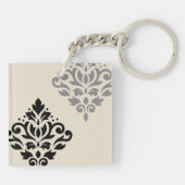 Porte-clés Défiler Damask Art I Black Grey Crème (Dos)
