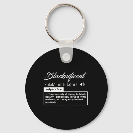 Porte-clés Définition Blacknificent Afro Afro-Américain Bla (Recto)