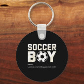 Porte-clés Définition de garçon de football (Recto)