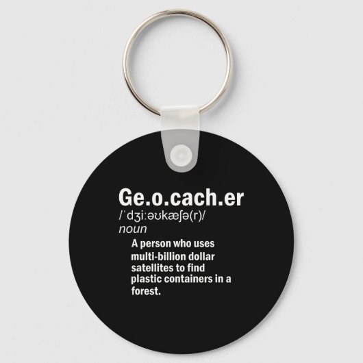 Porte-clés Définition de géocaching Géocacheur (Recto)