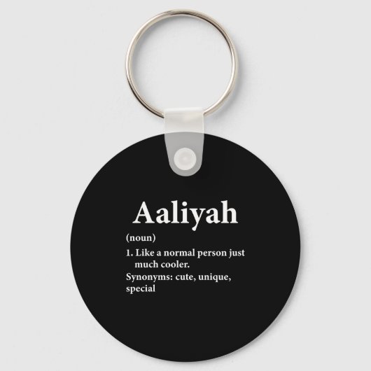 Porte-clés Définition de nom Aaliyah Drôle D (Recto)