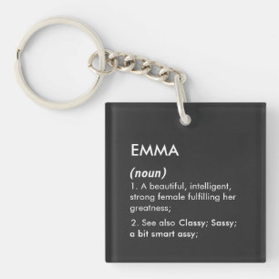 Porte-clés Définition de nom Emma modifiable, nom personnalis