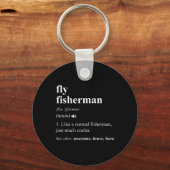 Porte-clés Définition de pêcheur à la mouche drôle pêche à la (Recto)