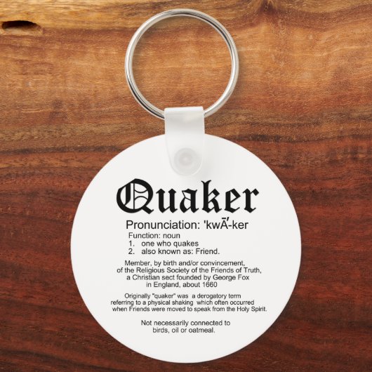 Porte-clés Définition de Quaker (Recto)