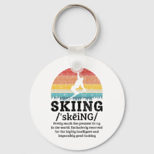 Porte-clés Définition de ski drôle rétro vintage skieur Gr