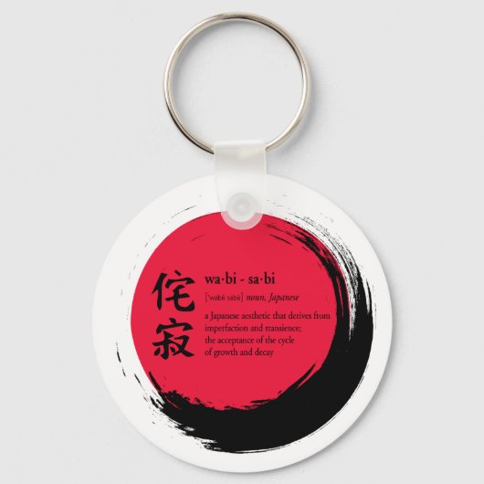 Porte-clés Définition de Wabi-Sabi dans l'anneau d'enso incom (Recto)
