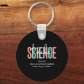 Porte-clés Définition d'enseignant de sciences drôle pour fem (Recto)
