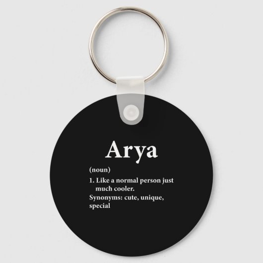 Porte-clés Définition du nom Arya (Recto)