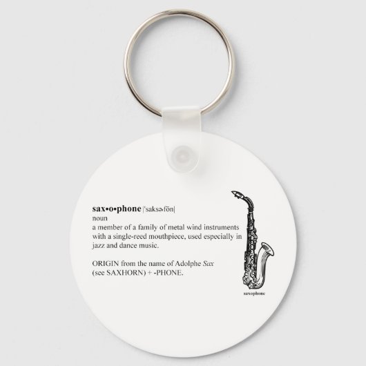 Porte-clés Définition du saxophone (Recto)