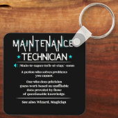 Porte-clés Définition du travail Funny Maintenance Technicien (Verso)