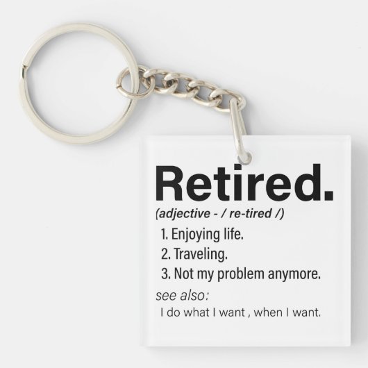 Porte-clés Définition Retraitée, Funny Retraitée 2024 (Devant)