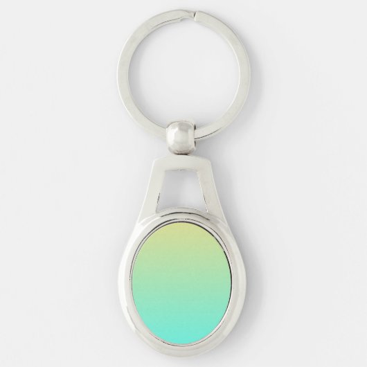 Porte-clés Dégradé simple pastel jaune turquoise (Devant)