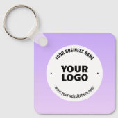 Porte-clés Dégradé subtil de violet clair et votre logo d'ent (Recto)