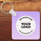 Porte-clés Dégradé subtil de violet clair et votre logo d'ent (Recto)