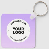 Porte-clés Dégradé subtil de violet clair et votre logo d'ent (Dos)