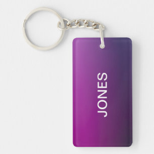 Porte-clés Dégradé violet moderne ombré et texte blanc modifi
