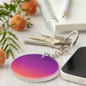 Porte-clés dégradé violet, rose et orange foncé (Devant droit)
