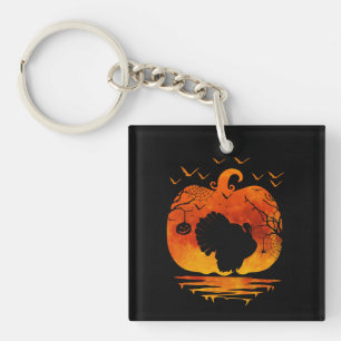 PORTE-CLÉS DÉGUISEMENT DE DINDE DE THANKSGIVING CITROUILLE SA