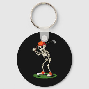 Porte-clés Déguisement de golf squelette Halloween drôle pour