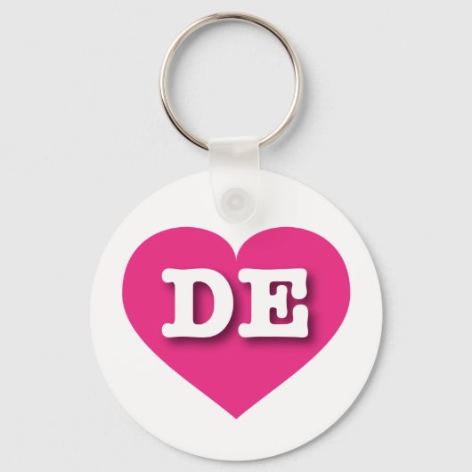 Porte-clés Delaware Hot Pink Heart - J'aime DE (Recto)