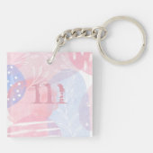 Porte-clés Delicate Blush and Blue Abstract Watercolor Shapes (Dos)