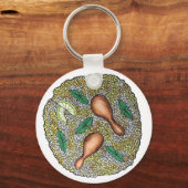 Porte-clés Délicieux poulet Biryani cuisine indienne (Recto)