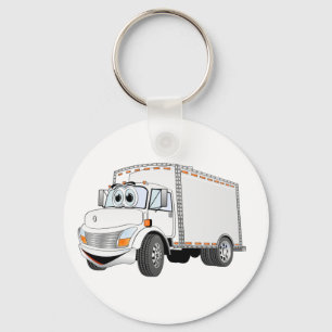 Porte-clés Delivery Truck White Cartoon