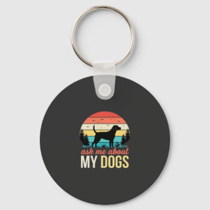 Porte-clés Demandez-moi à propos de mon chien Rétro Sunset_1