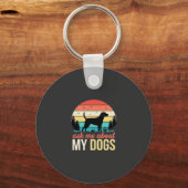 Porte-clés Demandez-moi à propos de mon chien Rétro Sunset_1 (Recto)
