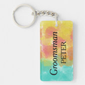 Porte-clés Démarche artistique aquarelle pour garçon d'honneu (Devant)