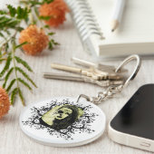 Porte-clés Demi-Crâne Fille Visage Jour De L'Art Mort (Devant Droit)