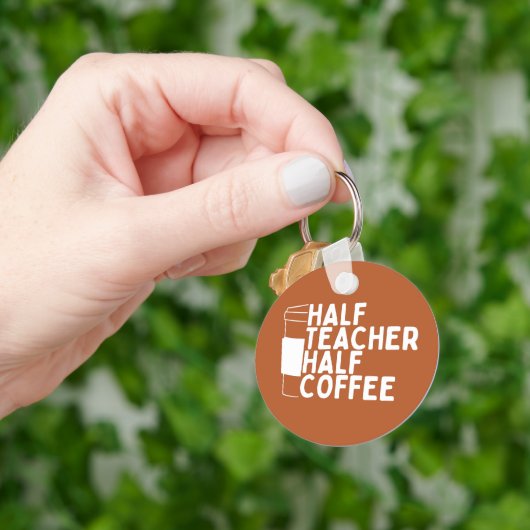 Porte-clés Demi-enseignant demi-café Happy World Teachers Day (main)