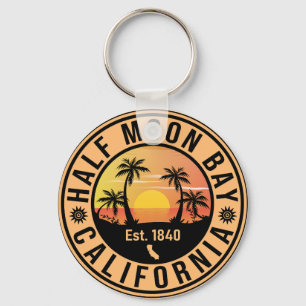 Porte-clés Demi Moon Bay California Retro Sunset Souvenirs