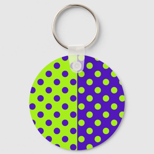 Porte-clés Demi-points bleus et verts (Recto)