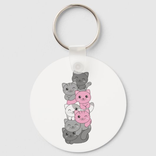 Porte-clés Demigirl Drapeau Pride chat Lgbtq Cute Chat (Recto)