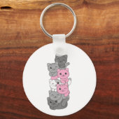 Porte-clés Demigirl Drapeau Pride chat Lgbtq Cute Chat (Recto)