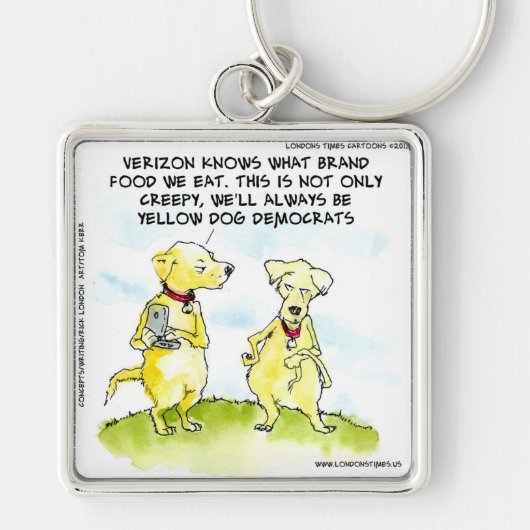 Porte-clés Démocrates Yellow Dog Drôles (Devant)