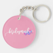 Porte-clés Demoiselle d'honneur élégante Calligraphie de mari (Dos)
