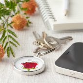 Porte-clés Demoiselle d'honneur Rose rouge Nom (Côté)