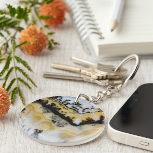 Porte-clés Dentelle d'argent Onyx (Devant droit)