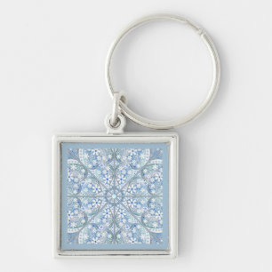 Porte-clés Dentelle en céramique bleu clair