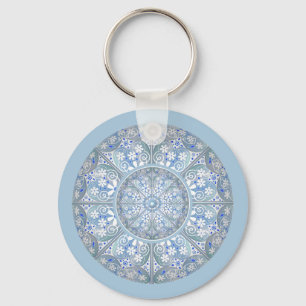 Porte-clés Dentelle en céramique bleu clair