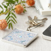 Porte-clés Dentelle en céramique bleu clair & flocon de neige (Côté)