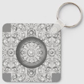 Porte-clés Dentelle en céramique Gris (Dos)