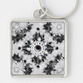 Porte-clés Dentelle en céramique noir & flocon de neige (Devant)
